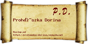 Prohászka Dorina névjegykártya