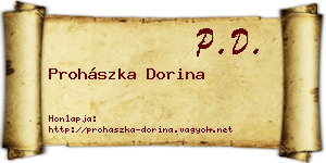Prohászka Dorina névjegykártya