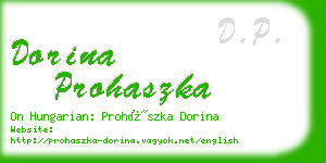 dorina prohaszka business card